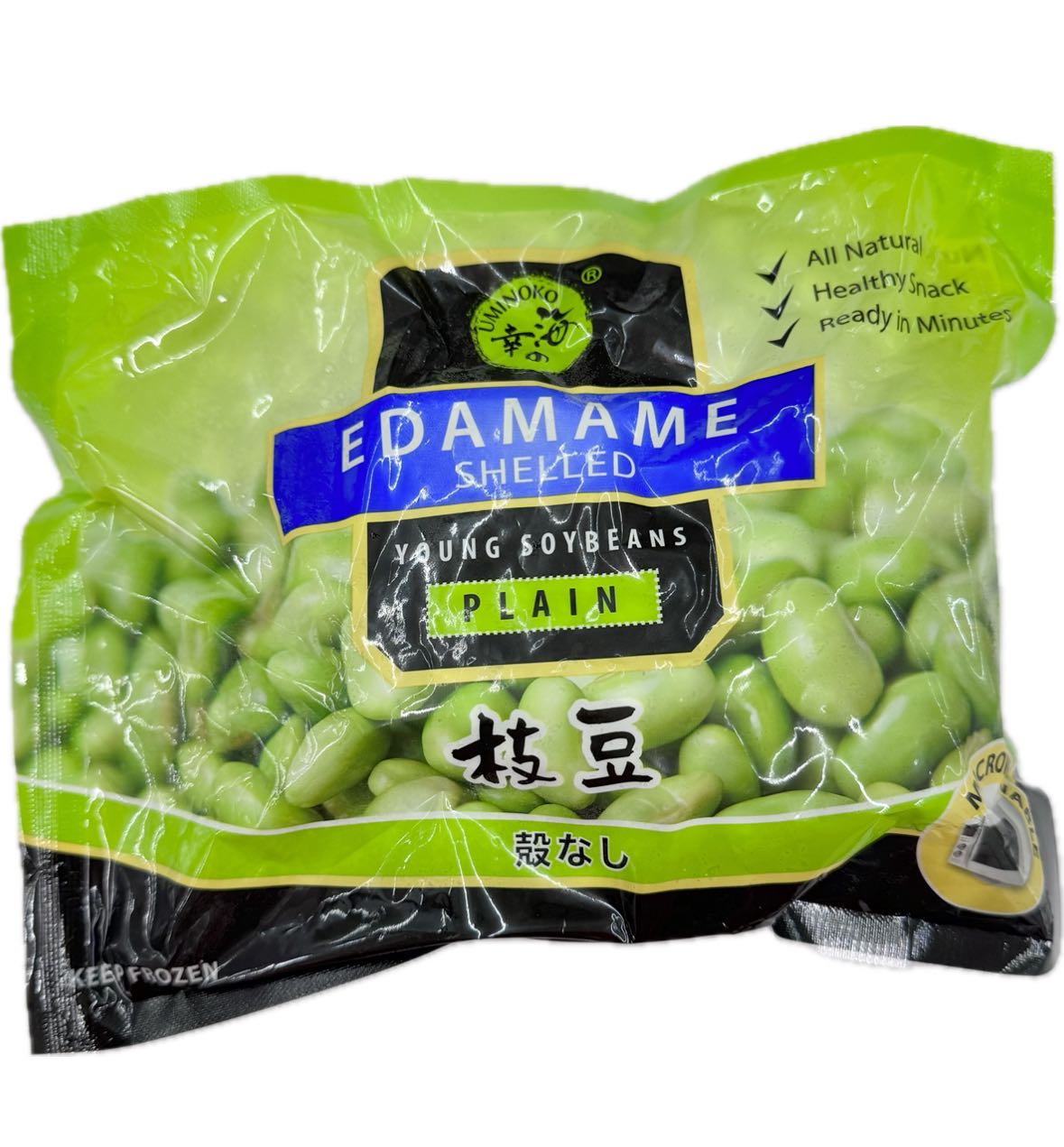 FROZEN EDAMAME SHELLED YOUNG SOYBEANS PLAIN (UMINOKO) 6 bags x 400g / CASE