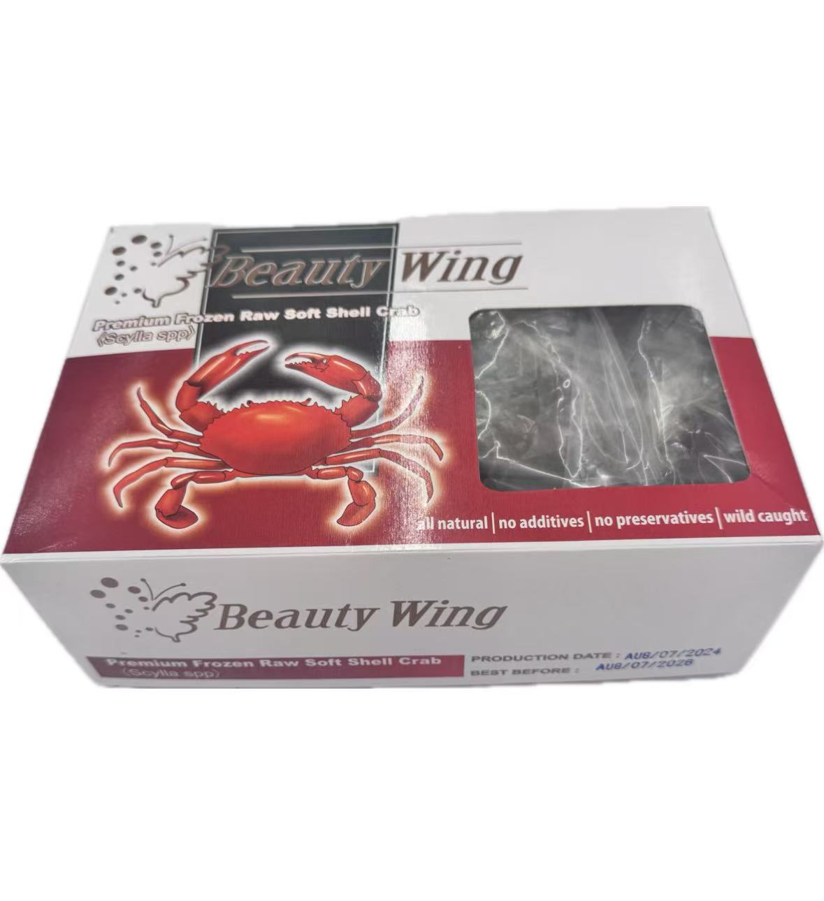 Beauty Wing Premium Frozen Raw Soft Shell Crab <Scylla spp > Jumbo 12 pcs /2.2 lbs