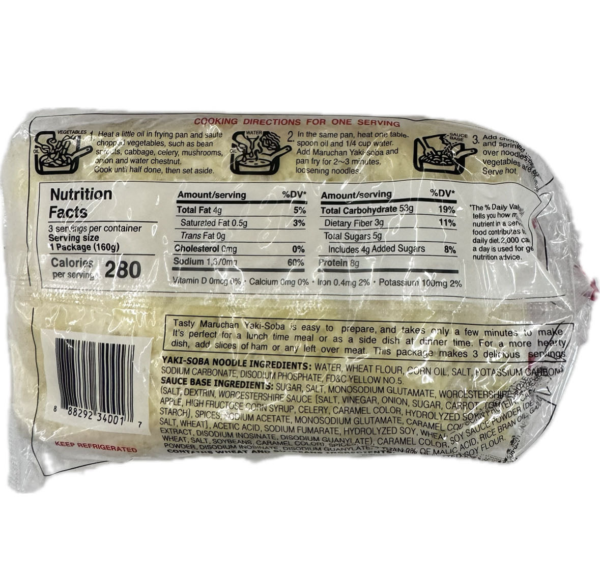 Frozen Yaki Soba Stir Fry Noodles  20 Packages (16.93oz) / Case